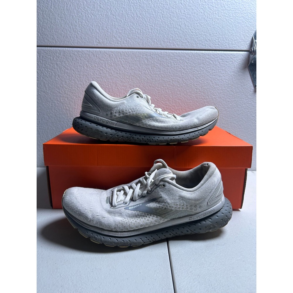 Brooks Glycerin 18 White Grey Size Womens 10 #2951